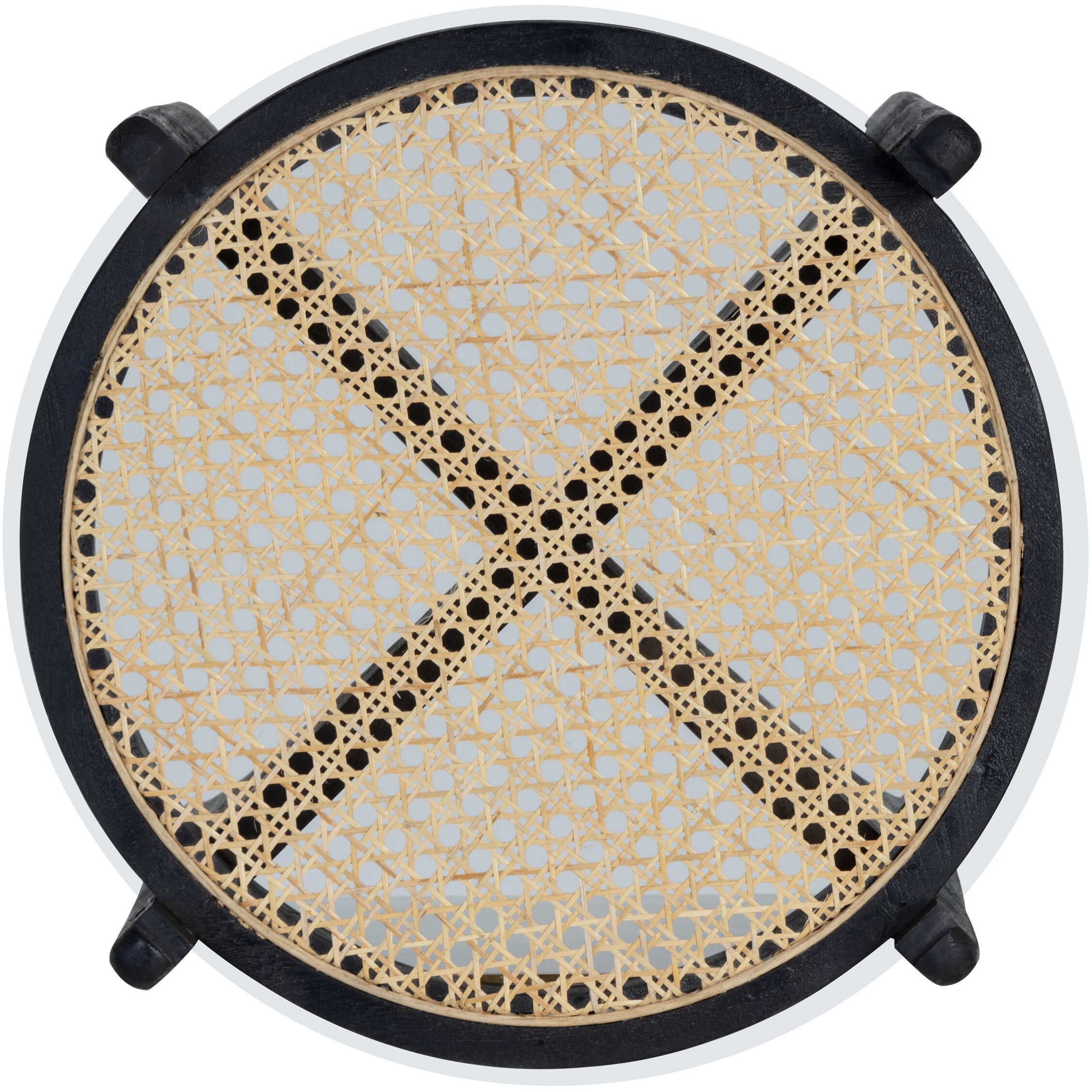 Adora 23.75 X 19.75 inch Clear / Black End Table